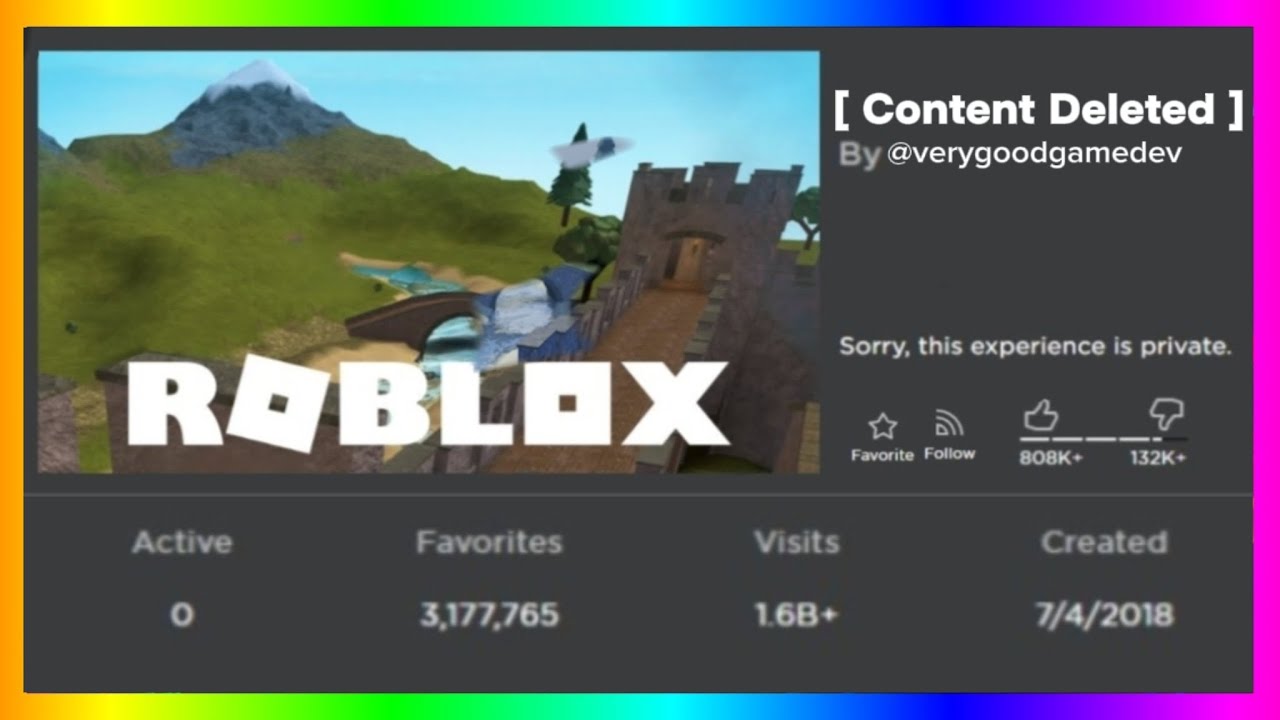 the most popular DELETED Roblox games... - YouTube