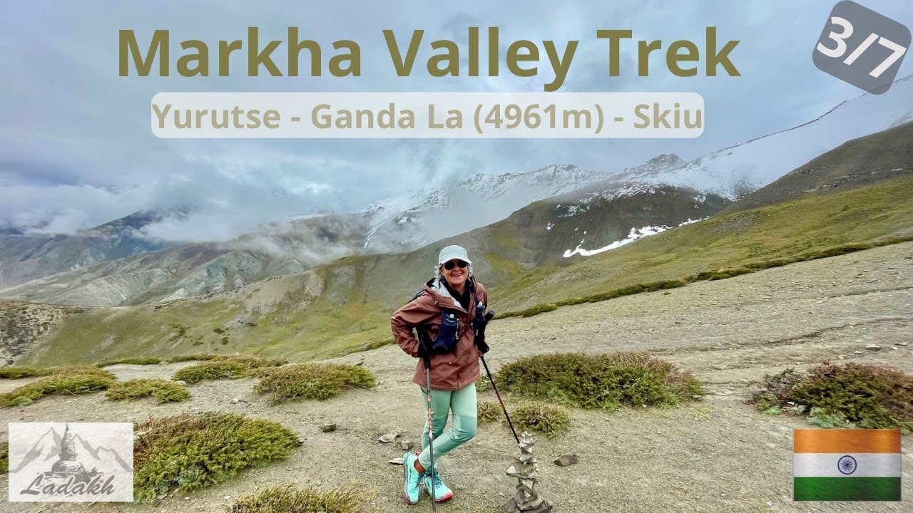 Trek Vallée de la Markha jour 3, Yurutse - GandaLa - Skiu, marmotte, lapin, yack, et Chutagi, Ladakh
