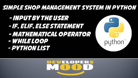 Simple Shop Management Program Using Python