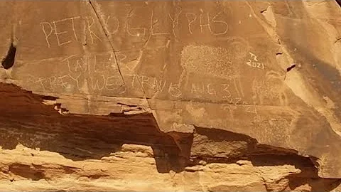 Mill Creek Canyon petroglyph vandalized