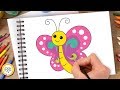 Hướng dẫn cách vẽ CON BƯỚM - Tô màu con Bướm - How to draw a Butterfly