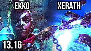 EKKO vs XERATH (MID) | 9/0/2, 2.5M mastery, 900+ games, Legendary | TR Master | 13.16