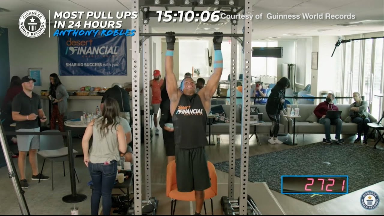 Anthony Robles attempts most pull ups in 24 hours