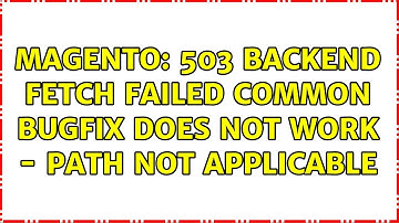 Magento: 503 backend fetch failed common bugfix does not work - path not applicable