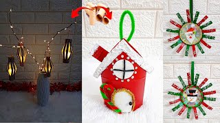 3 Christmas tree ornament idea with empty rolls|Best outof waste Economical Christmas craft idea19