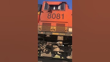 Front and back locos of BNSF intermodal.