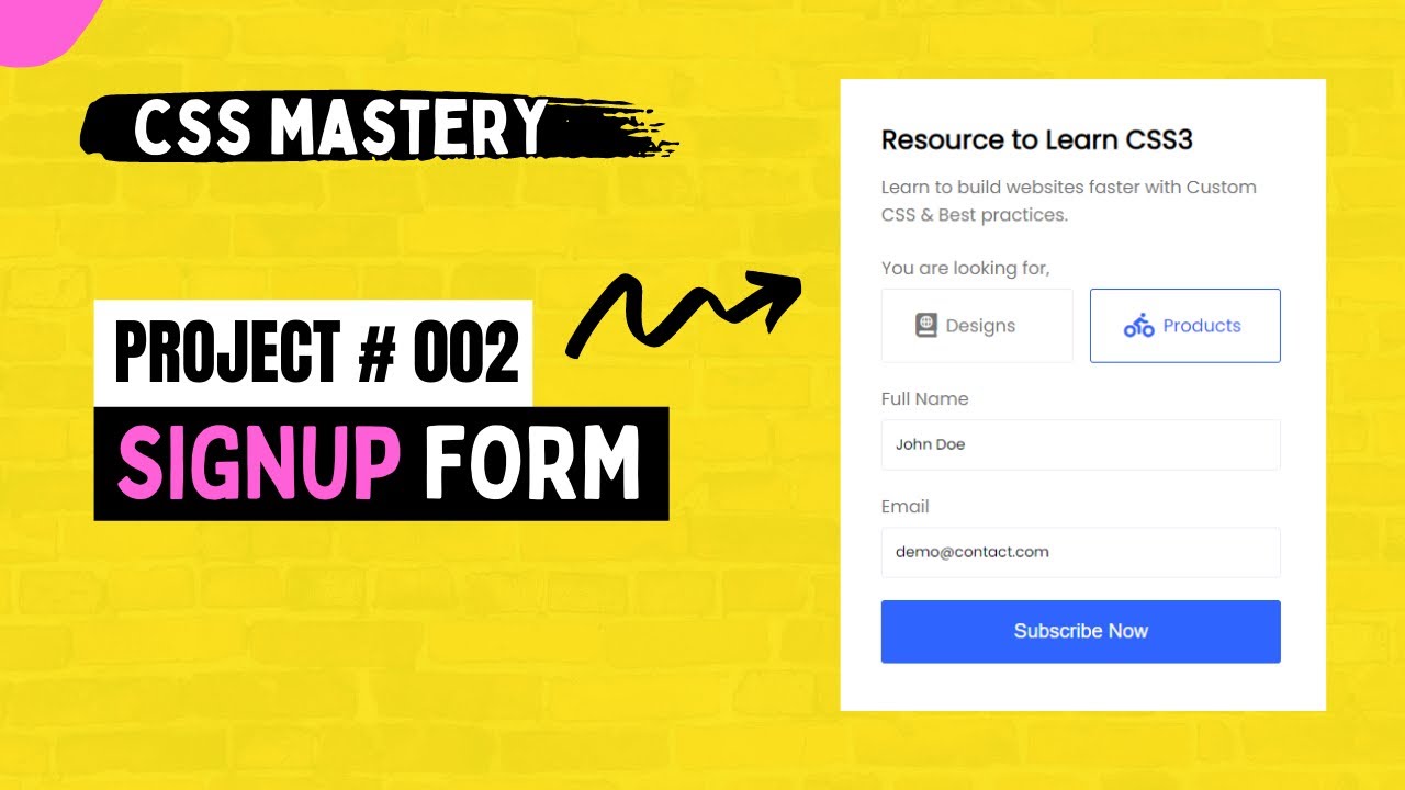 CSS Mastery Course (Signup form template) - Project # 002 | Coder Champ