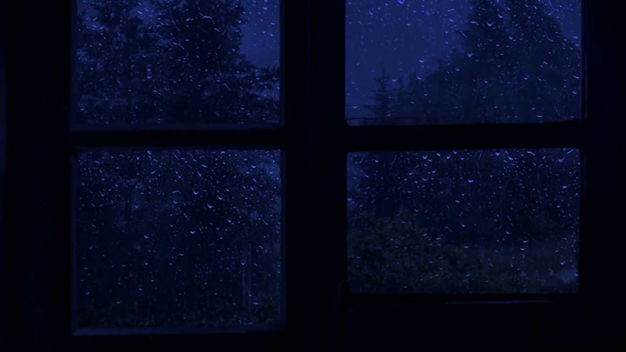 10 HOURS Rain on Window with Soft Thunder | Cozy Rainy Night for Sleeping & Studying