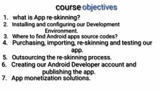 Android Apps reskining for beginners:COURSE introduction objectives. screenshot 4