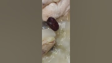 Home cooked old cucumber chicken soup with dried red dates