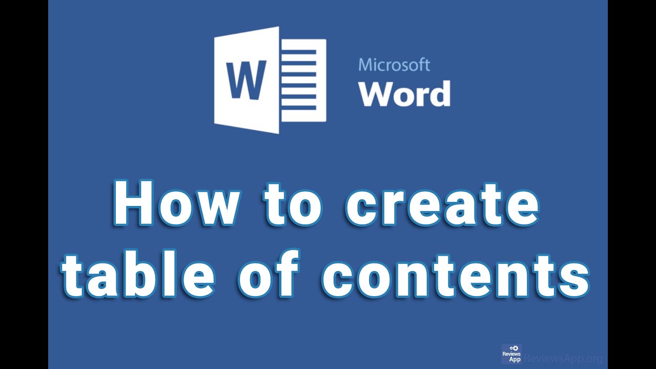 How to create table of contents in Microsoft Word YouTube