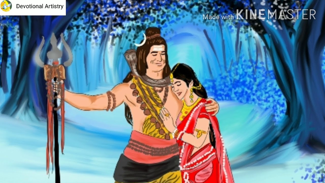 How to draw shiva and parvati | devotional artisty - YouTube