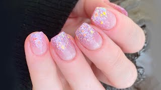 Simple Glitter Ombre with Dip Powder Nails | Triple D