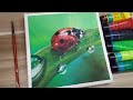 Acrylic painting / A ladybug /Easy painting Tutorial #107