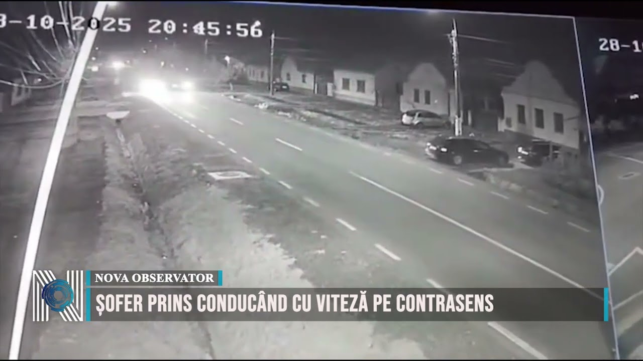 Șofer prins conducând cu viteză pe contrasens