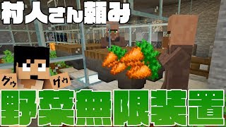 【カズクラ2019】村人さん頼りの完全野菜無限装置出来ますた！マイクラ実況 PART105