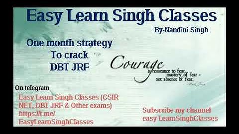 How to crack DBT Jrf 2020 in One Month | Smart Strategies & most important  topics |By Nandini Singh