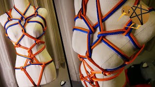 Orange and Gator Full Body Karada - Shibari Improv