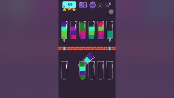 Cups - water sort puzzle | level 59 | ⭐️⭐️⭐️