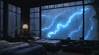 Rain with lightning, suitable for sleeping, studying and meditation