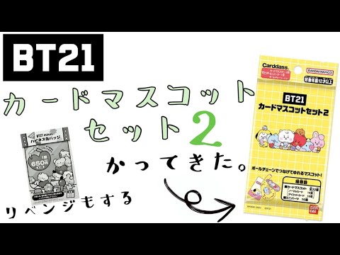 BT21  カードマスコットセット 2 かってきた！3コ買って、推しチャレンジ！そして、缶バッジくじリベンジ！