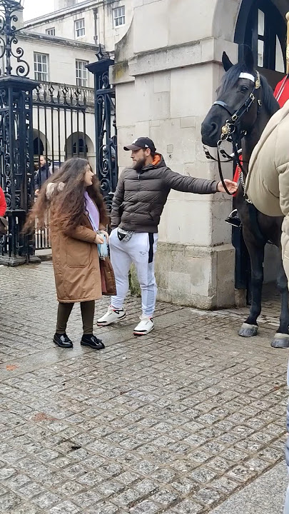 Tourist disturbing On duty Royal Guard Horse #shorts #royalguards #horseguardsparade #london