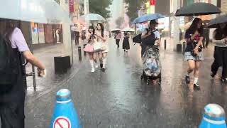 Guerilla Storm in Ikebukuro  ASMR #thunderstorm #heavyrain #thundersounds #tokyo #japan #asmr
