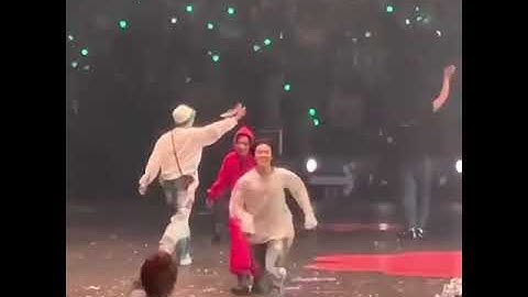 BTS V and Jimin playing on stage PTD live at Sofi stadium in squid game dress