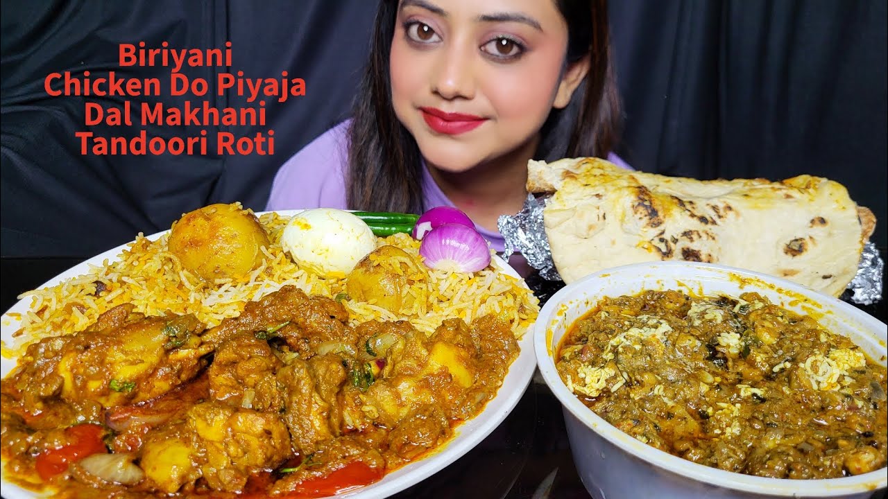 ASMR EATING Biriyani, Chicken dopiyaja, Dal makhani, Tandoori roti | Mukbang |Big Bites  EATING SHOW