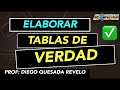 Elaboración de tablas de verdad