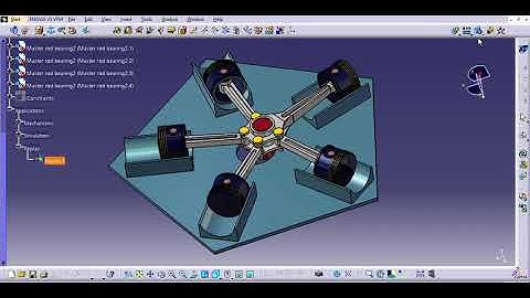 Radial engine simulation in catia using DMU kinematics....