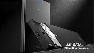 Vention 2.5 Inch Sata Hard Drive Enclosure Usb 3.0 Micro-B Black Kpa