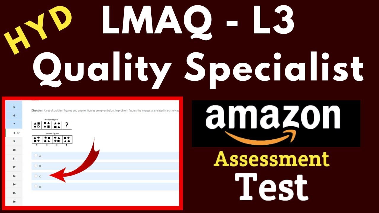 Amazon LMAQ Online Test Answers LMAQ Quality Specialist L3 HYD 2023