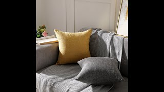 Lionmood ® Kissenbezug Kissenhülle 45x45cm Kissen Leinenoptik Dekokissen Sofakissen kariert