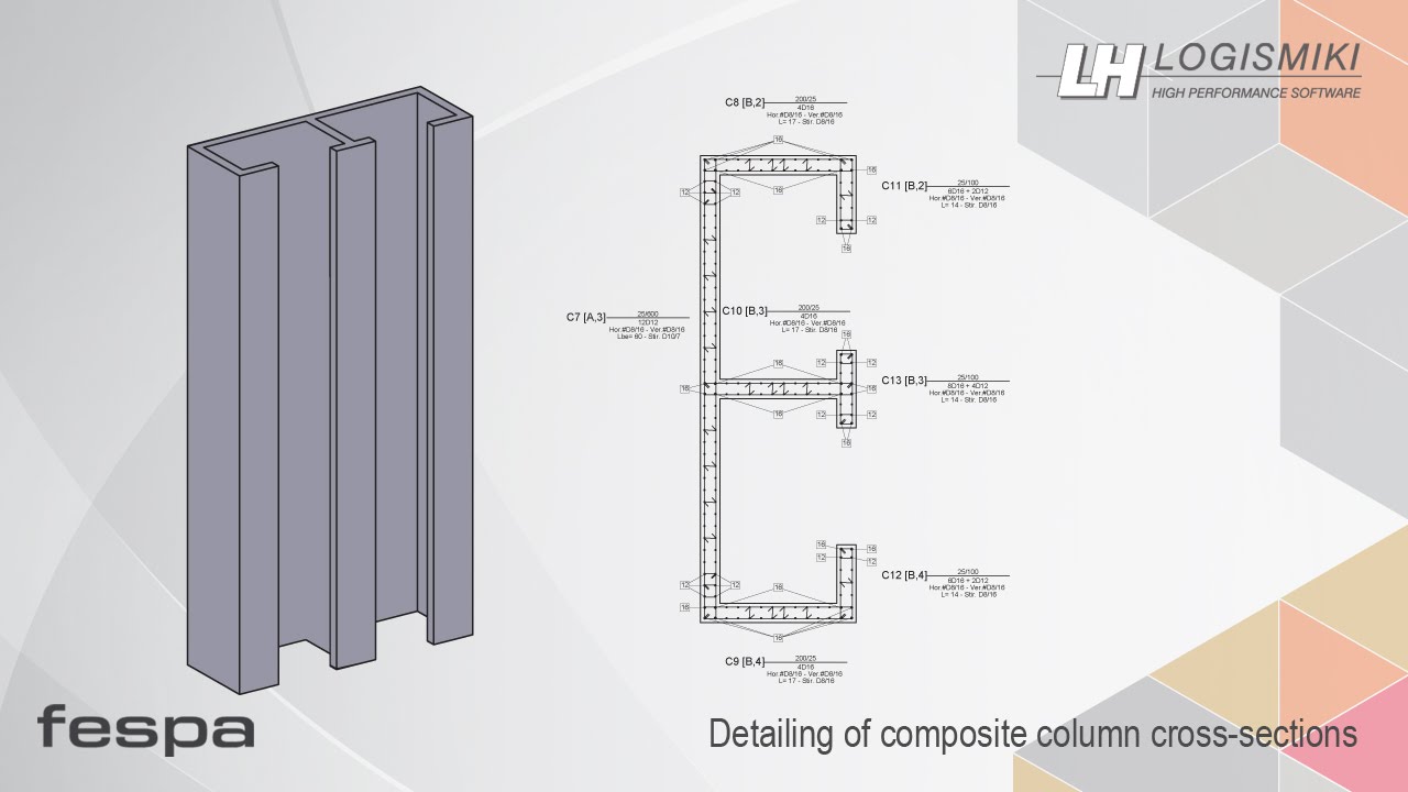 fespa detailing of composite column cross sections youtube composite column