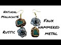 Learn to create faux metal, hammered style earrings using natural malachite gemstones &amp; polymer clay