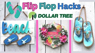 Dollar Tree FLIPS FLOPS *FUN* SUMMER DIY&#39;s  | Coastal Home Decor DIY Beach FLIP FLOP Craft Hacks