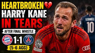 HEARTBROKEN 💔 Harry Kane in Tears After Final Whistle | Bayern 1-1 PSG (5-6 Agg)