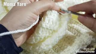 كارديجان كروشيه دائرى..غرزة قشور السمك  Cardijan crochet