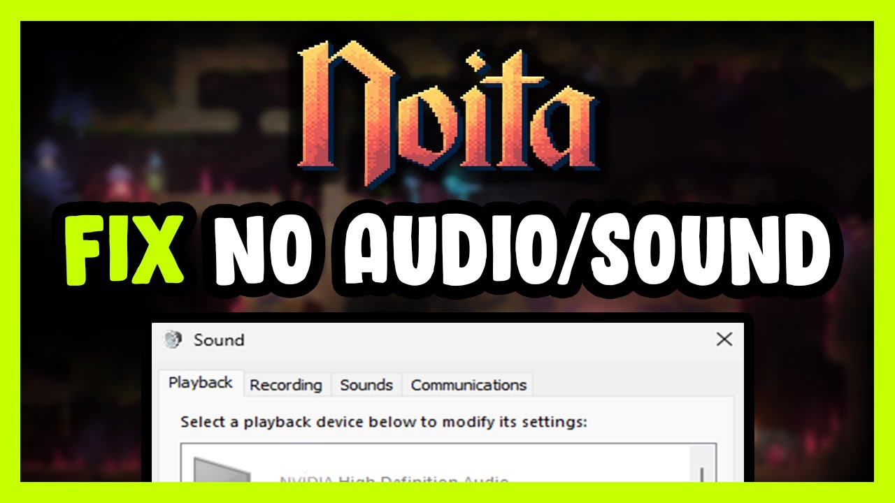 How to FIX Noita No Audio/Sound Not Working - YouTube