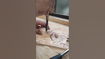 Woodworking with a chisel.  No2 ASMR #shorts #woodwork #asmr #chisel #satisfying #woodworking