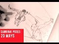 20 Ways Drawing Samurai Poses