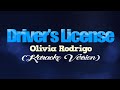 DRIVERS LICENSE Olivia Rodrigo KARAOKE VERSION 