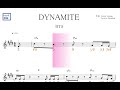 DYNAMITE ダイナマイト（BTS) 原曲key=E 固定ド読み／ドレミで歌う楽譜【コード付き】