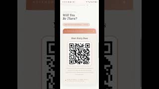 Send your wedding invitations via link with online RSVP + QR code for entry