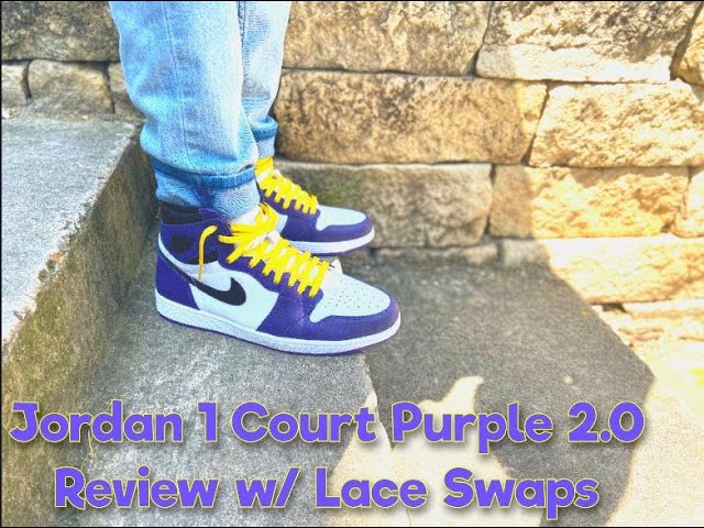 court purple yellow laces