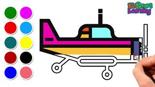 airplanes drawing and coloring page Kidsmartearning com
