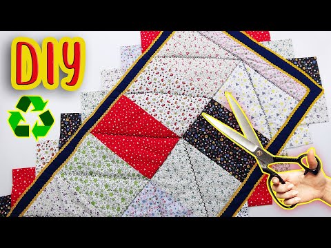 TEK KELİMEYLE AŞK! (Kolay Kırkyama Yolluk, Paspas, Runner, Pike Yapımı) Easy DIY Patchwork / Recycle