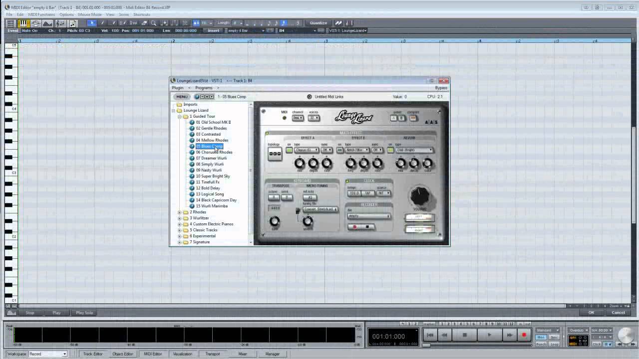 Samplitude & Sequoia Midi-04:Recording a Midi Performance into the Midi ...