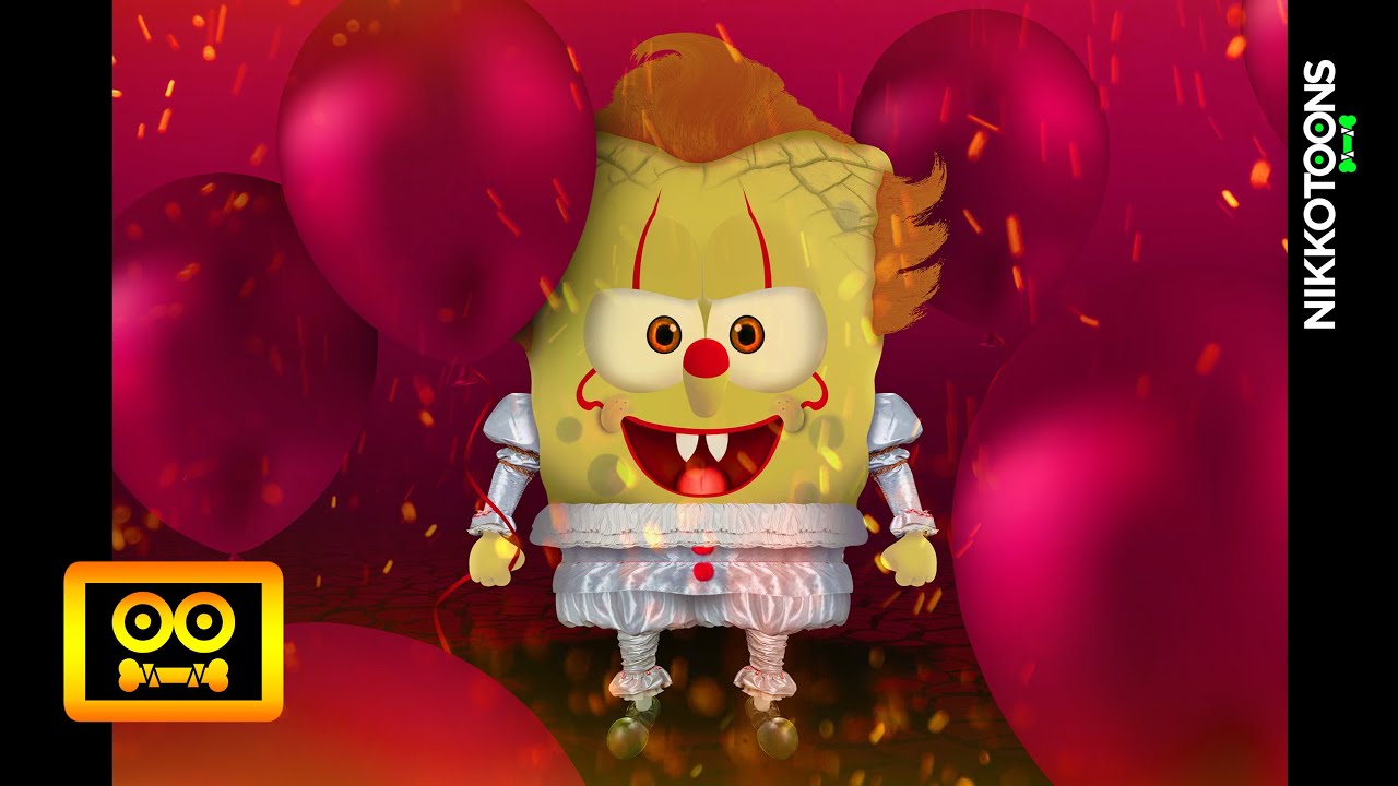 Spongebob Transform to Horror Monster Version (Pennywise) Nikkotoons